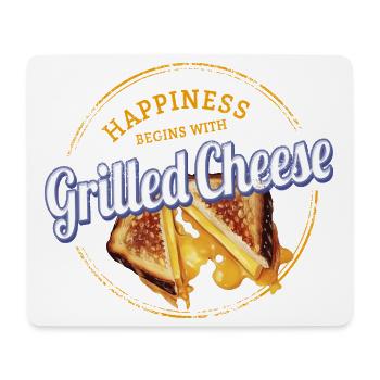 Toast au fromage grillé au fromage grillé design vintage - Tapis de souris (format paysage) - blanc - Devant
