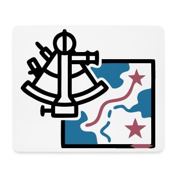 Sextant Navigation Karte Vektor - Mousepad (Querformat) - Weiß - Vorne