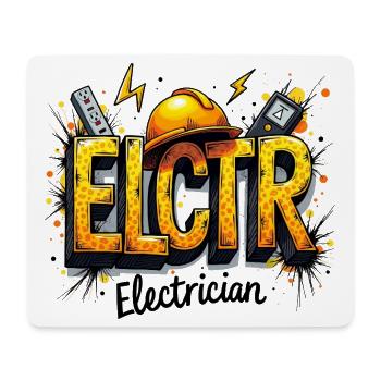 Electrician Graffiti Style Electrician Artisan - Mouse Pad (horizontal) - white - Front