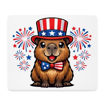Capybara Wasserschwein Patriot Independence Day - Mouse Pad (horizontal) - white - Front