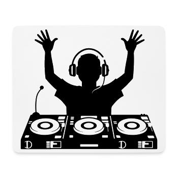 DJ Festival Party Symbol - Mousepad (Querformat) - Weiß - Vorne