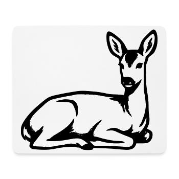 Deer Silhouette Hunter Hunting Club Forester Forest - Mouse Pad (horizontal) - white - Front
