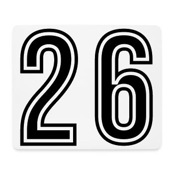 Symbole du chiffre 26 - Tapis de souris (format paysage) - blanc - Devant