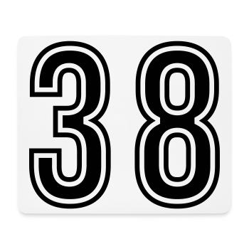 Symbole du chiffre 38 - Tapis de souris (format paysage) - blanc - Devant
