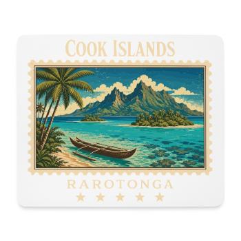 Marque de voyage vintage Rarotonga des Îles Cook - Tapis de souris (format paysage) - blanc - Devant