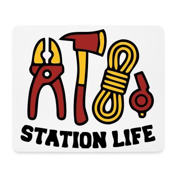 Station Life Fire Brigade Icon - Mouse Pad (horizontal) - white - Front