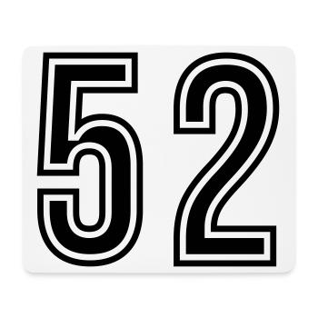 52 Number Symbol - Mouse Pad (horizontal) - white - Front