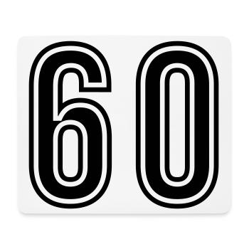 Symbole du chiffre 60 - Tapis de souris (format paysage) - blanc - Devant