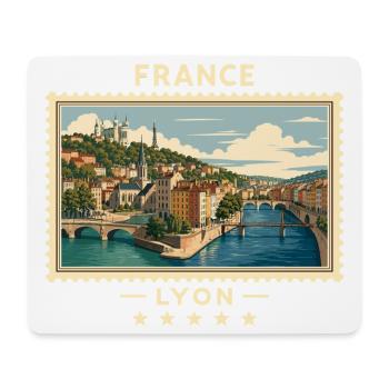 Frankreich Lyon Vintage Reisemarke - Mousepad (Querformat) - Weiß - Vorne