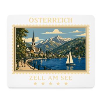 Österreich Zell am See Vintage Reisemarke - Mousepad (Querformat) - Weiß - Vorne