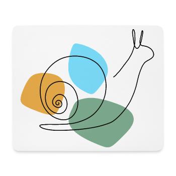 Lineart Snail with Pastel Shapes - Mouse Pad (horizontal) - white - Front