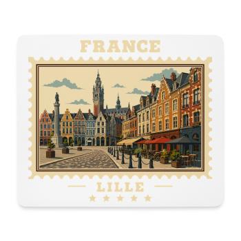 France Lille Vintage Travel Brand - Mouse Pad (horizontal) - white - Front