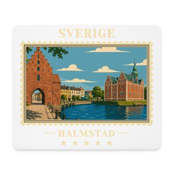 Schweden Halmstad Vintage Reisemarke - Mousepad (Querformat) - Weiß - Vorne