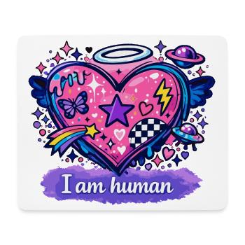 I am human - Mousepad (Querformat) - Weiß - Vorne