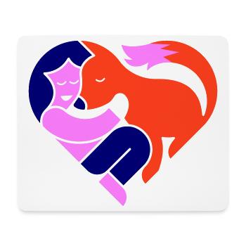 Fuchs verliebt - Mousepad (Querformat) - Weiß - Vorne