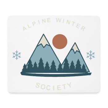 Alpine Winter Society - Mousepad (Querformat) - Weiß - Vorne