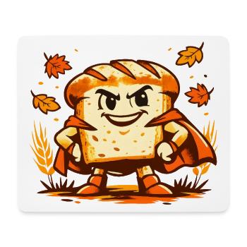Brot-Superheld im Herbst - Mousepad (Querformat) - Weiß - Vorne