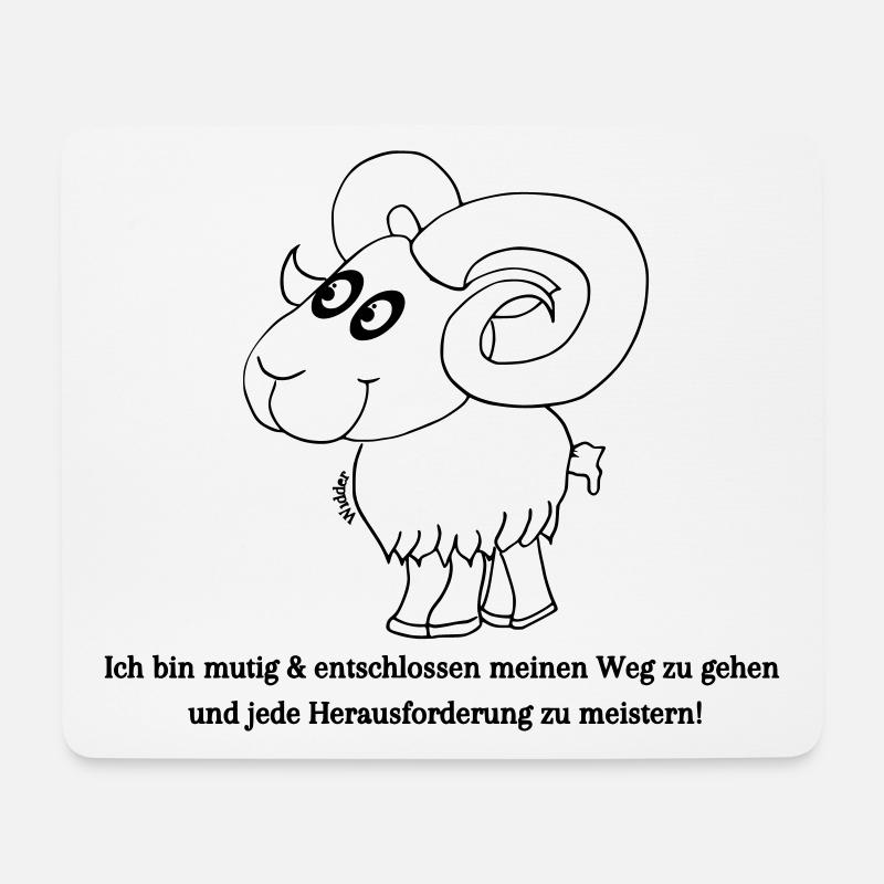 Sternzeichen Widder - Mousepad (Querformat) - Weiß