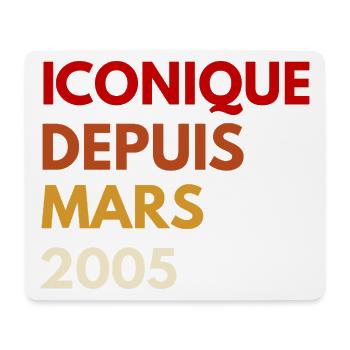 Iconique depuis mars 2005 – Style rétro vintage - Tapis de souris (format paysage) - blanc - Devant