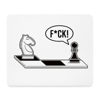 Chess Chessboard Chess Figure F*CK - Mouse Pad (horizontal) - white - Front