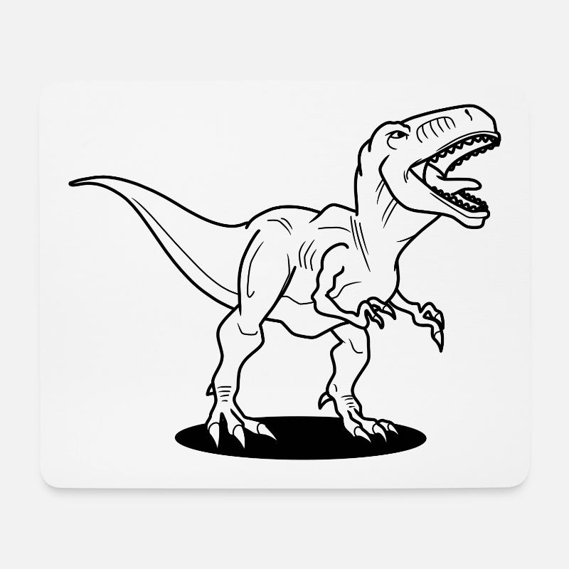 T-Rex - Mousepad (Querformat) - Weiß