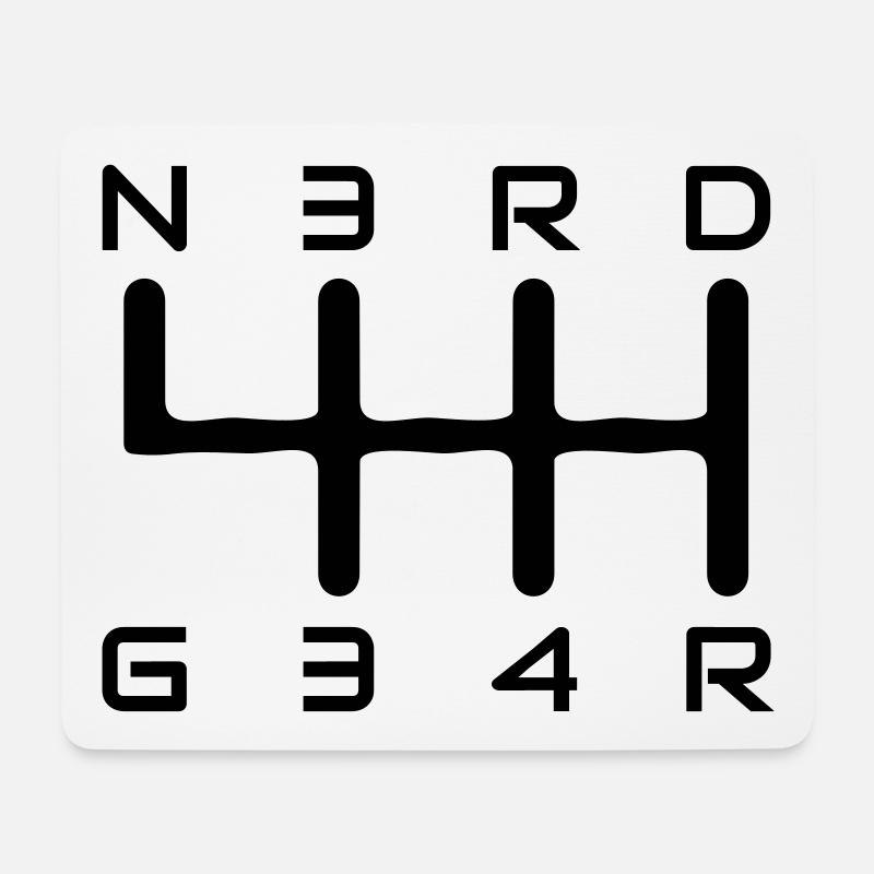 N3RD G34R Logo - Mousepad (Querformat) - Weiß