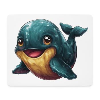 Kuschelfreund Wal Cartoon - Mousepad (Querformat) - Weiß - Vorne