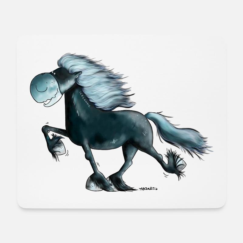 "Power Tölter" - Isländer - Isi - Islandpferd - Mousepad (Querformat) - Weiß