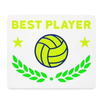Best player (volleyball, stars, laurel wreath) - Mouse Pad (horizontal) - white - Front