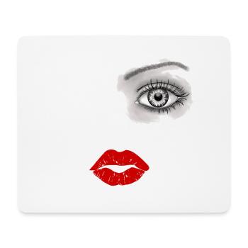 Eye, mouth, face, woman - Mouse Pad (horizontal) - white - Front
