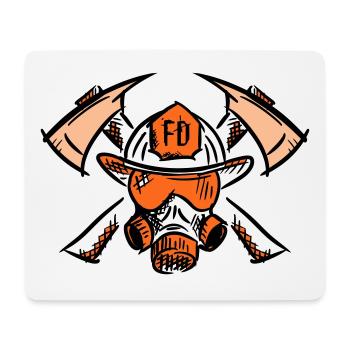 Pompier nouveau logo FD - Tapis de souris (format paysage) - blanc - Devant