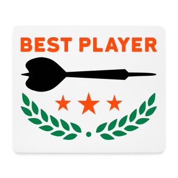 Best player (dart, three stars, laurel wreath) - Mouse Pad (horizontal) - white - Front