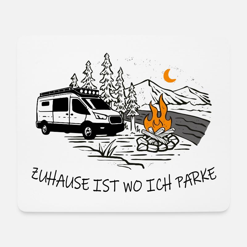 Zuhause ist wo ich parke | Camper | Wohnmobil - Mousepad (Querformat) - Weiß