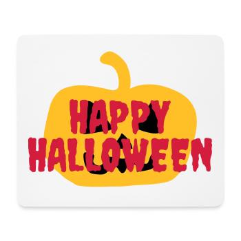 Happy halloween (Halloweenkürbis im Hintergrund) - Mousepad (Querformat) - Weiß - Vorne