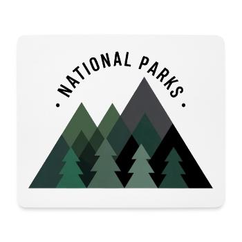 Nationalpark Natur Berge Wald Wandern Ausflug - Mousepad (Querformat) - Weiß - Vorne