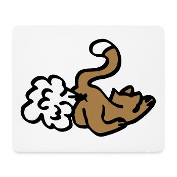 Katze Pups / cat fart / lustiges Geschenk - funny - Mousepad (Querformat) - Weiß - Vorne