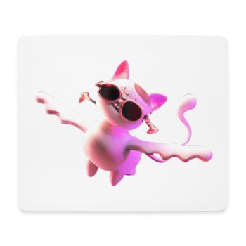 flying cat creature with sunglasses - Mouse Pad (horizontal) - white - Front