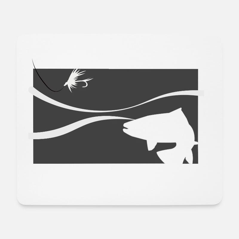 Modell 72 - Forelle im Strom - Mousepad (Querformat) - Weiß
