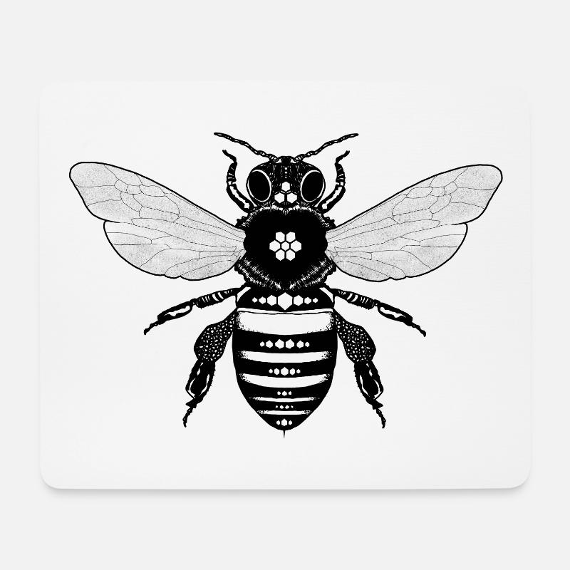 Biene - Mousepad (Querformat) - Weiß
