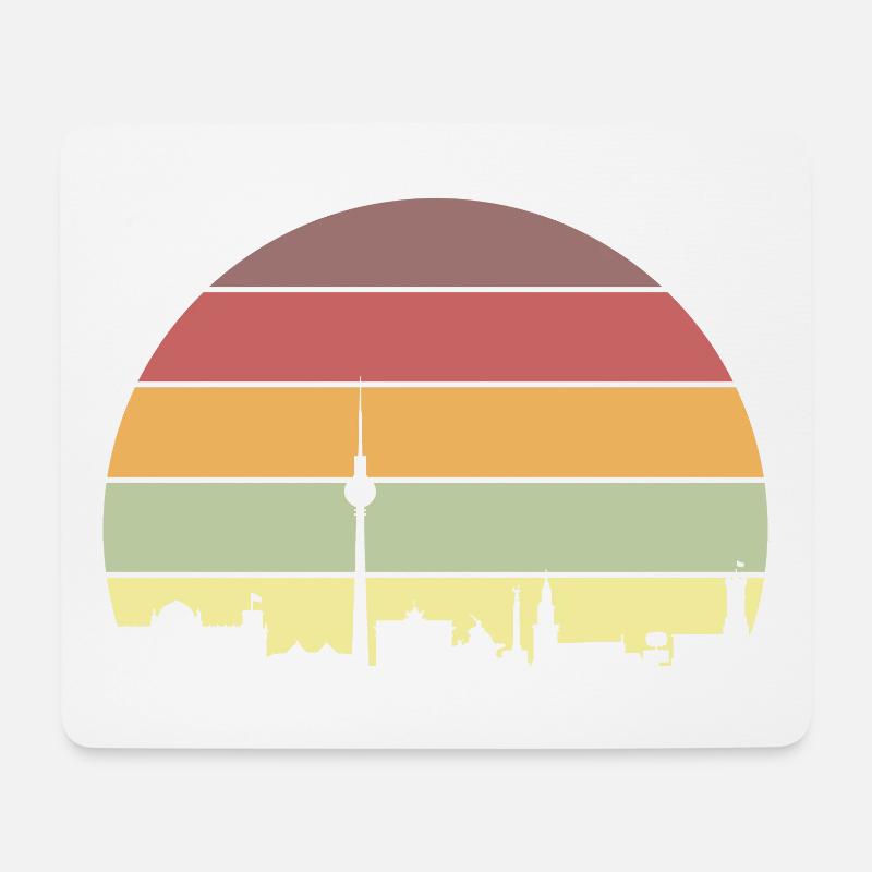 Sonne über Berlin Hauptstadt Kultur Deutschland - Mousepad (Querformat) - Weiß