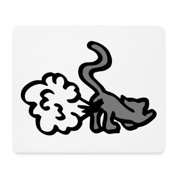 Pups Katze / fart cat / witzige Geschenkidee - Mousepad (Querformat) - Weiß - Vorne