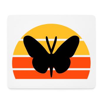 Schmetterling vor einer Halbsonne - Mousepad (Querformat) - Weiß - Vorne