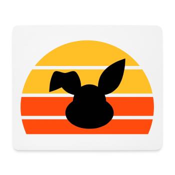 Hasenkopf mit abgeknicktem Ohr vor einer Halbsonne - Mousepad (Querformat) - Weiß - Vorne