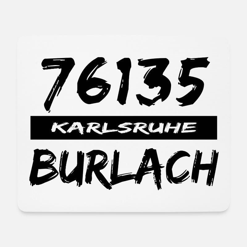 76135 Karlsruhe Burlach - Mousepad (Querformat) - Weiß