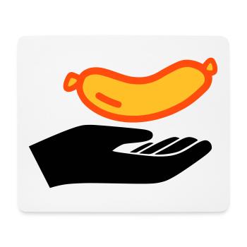 Hand reicht Würstchen - Mousepad (Querformat) - Weiß - Vorne