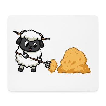 Moutons de travail - Tapis de souris (format paysage) - blanc - Devant