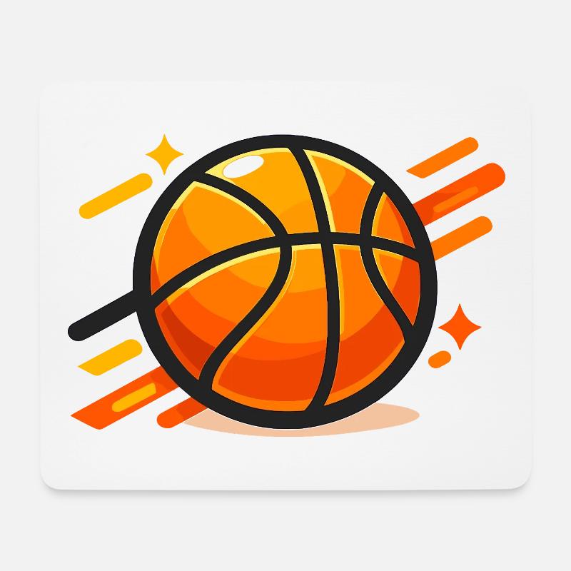 Dynamischer Basketball Neon-Orange - Mousepad (Querformat) - Weiß