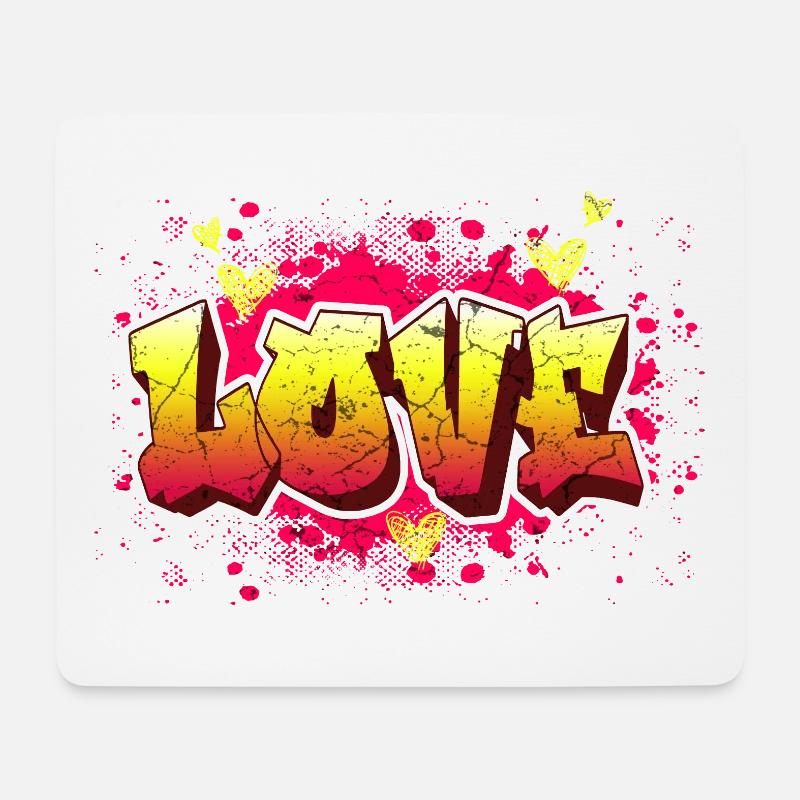 Liebe Graffiti - Mousepad (Querformat) - Weiß