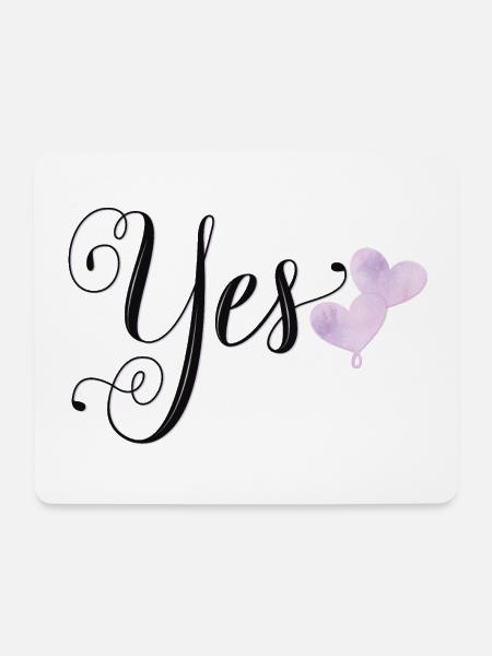 Hochzeit: Ja, ich will - Mousepad (Querformat) - Weiß