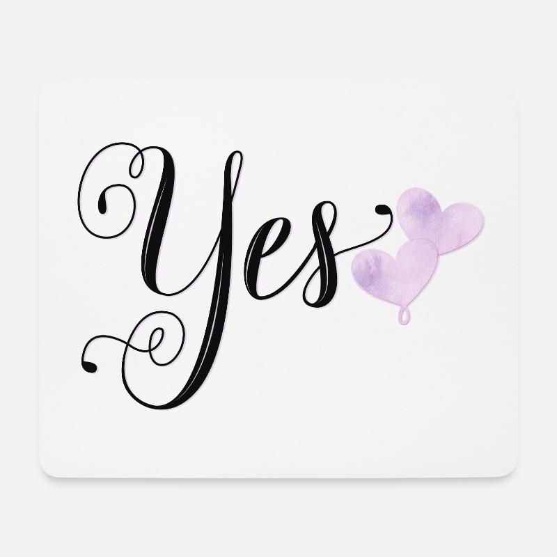 Hochzeit: Ja, ich will - Mousepad (Querformat) - Weiß